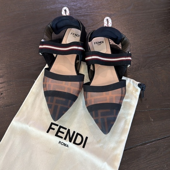 Fendi Colibri Mesh Flats Size 35 - Picture 1 of 8